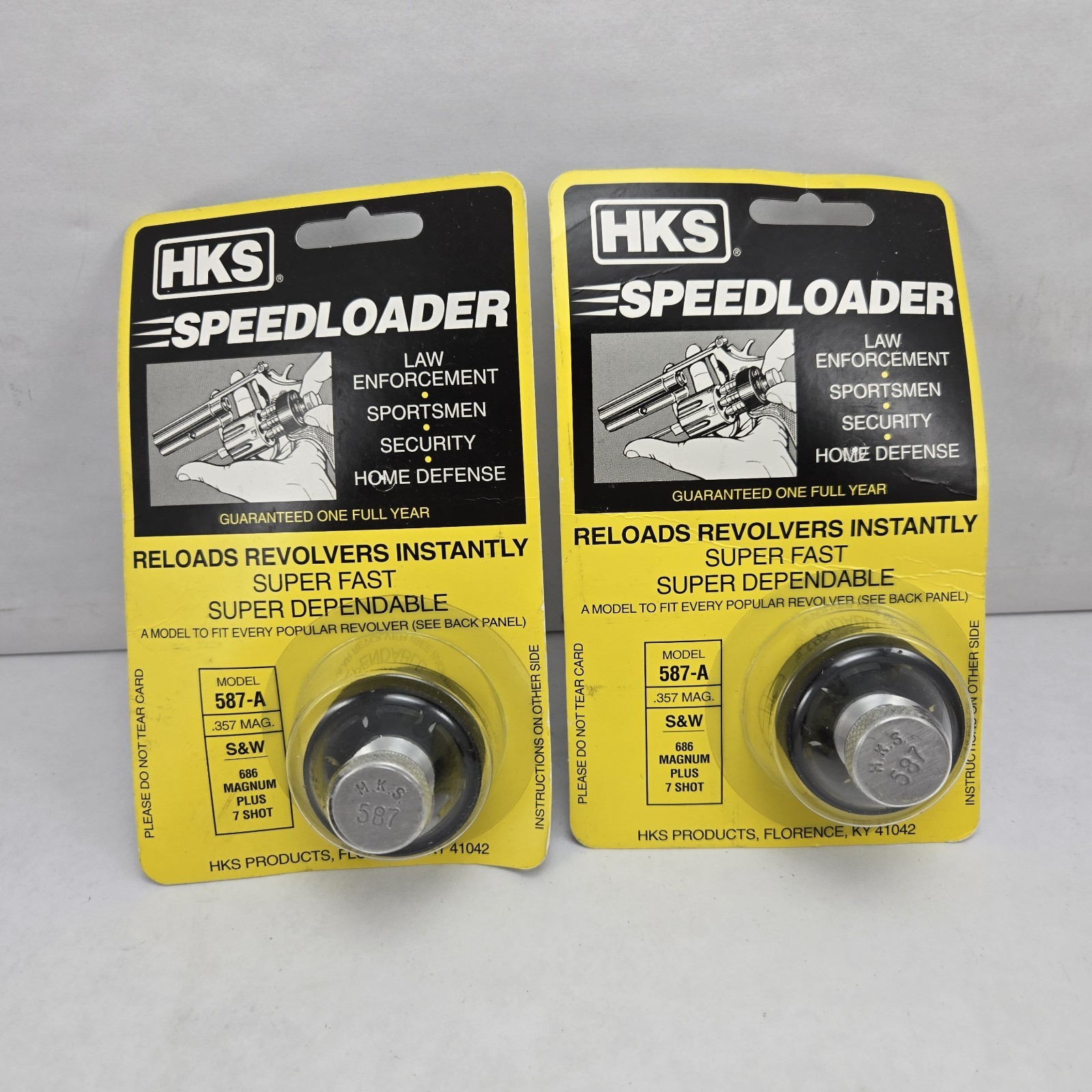 2 HKS 587A Revolver Speedloader .38 .357 7 Shot S&W 686 Taurus 617 817 827 66