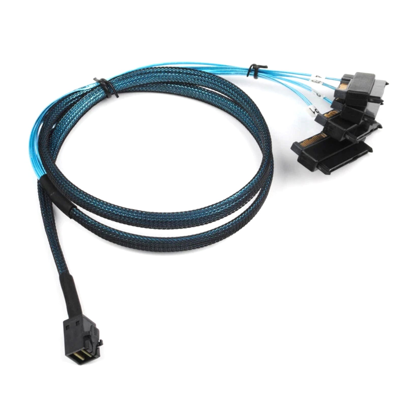 Mini SAS SFF-8643 to 4 SAS SFF-8482 Breakout Cable 1M High Speed Data Transfer