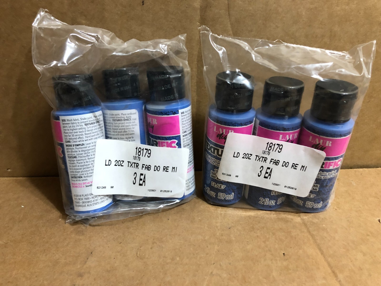 Laur DIY Texturific Fabric Paint 18179 PLAID 2 oz. Lot of 6x