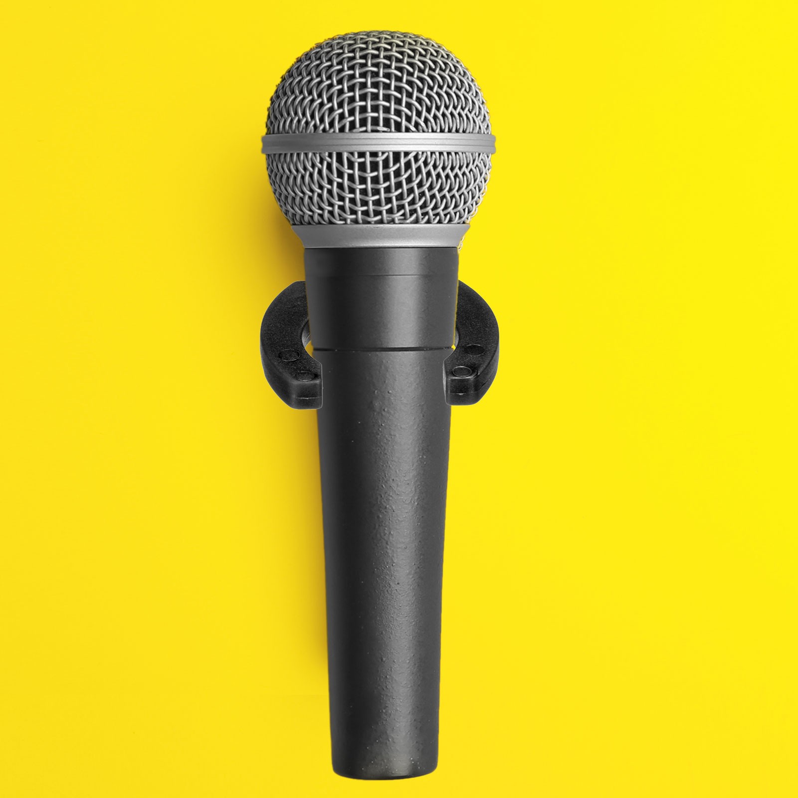 2 x Microphone Holders Wall Mounted Mic Holder Microphone Hook Stands Black