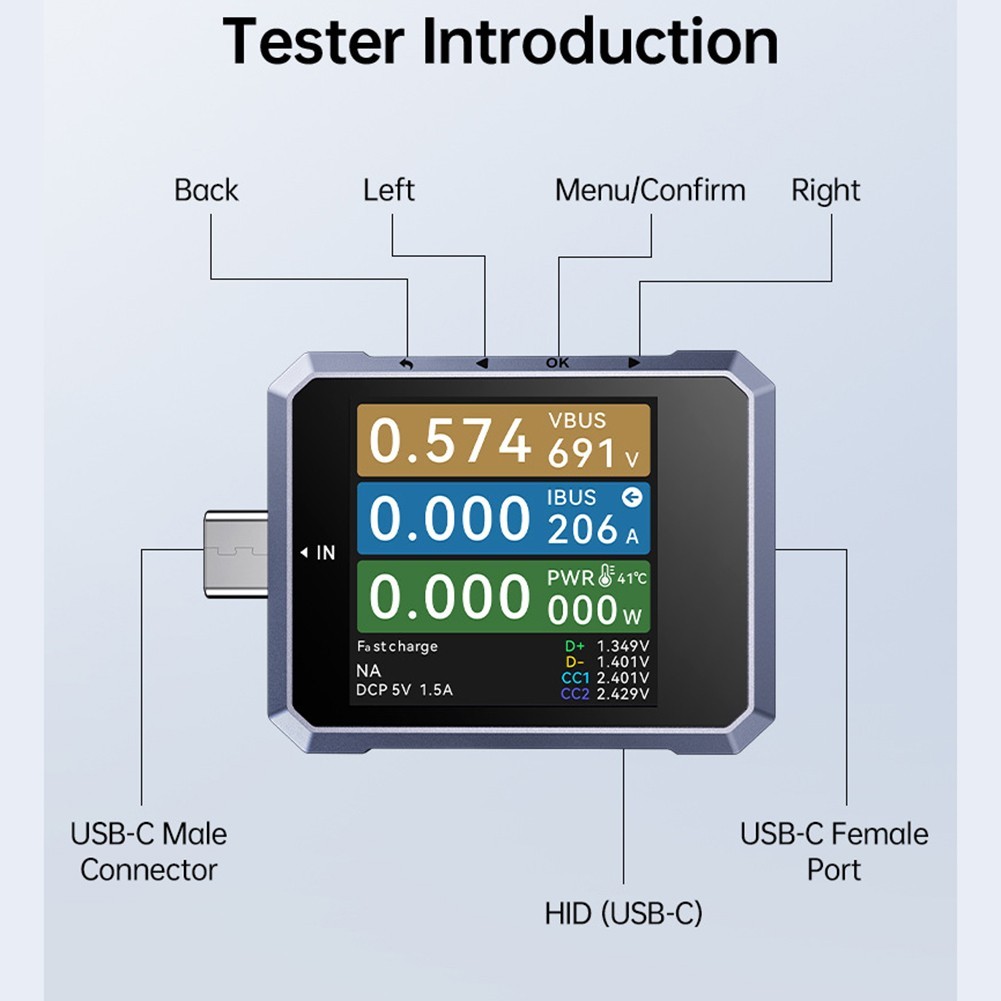 240W USB-C for pd 3.1 Power Analyzer for Battery Capacity Calculation Testing