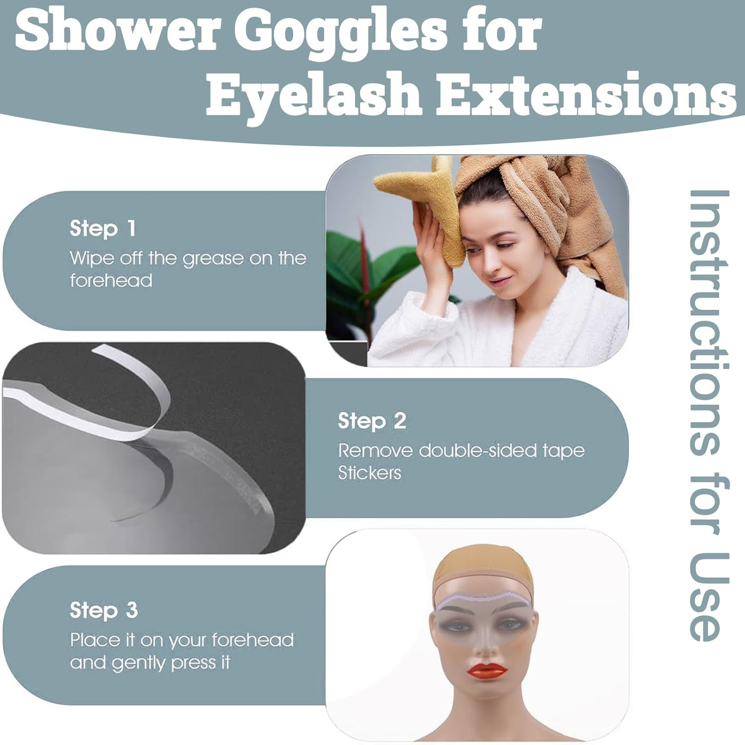 50 Pcs Disposable Shower Face Shield, Eye Shield after Cataract Surgery, Clear F