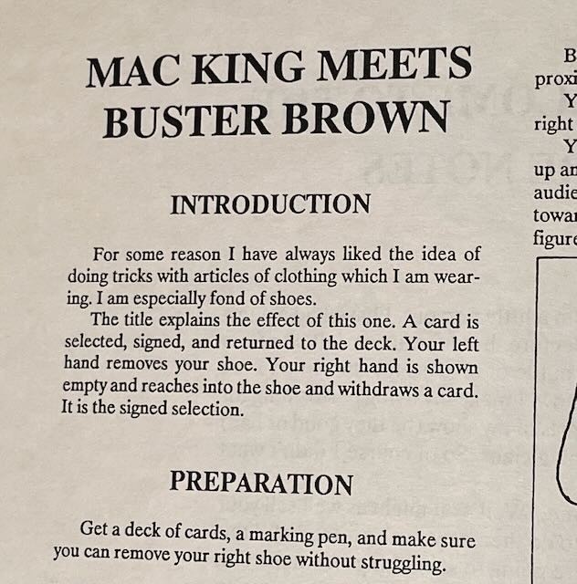 Mac King’s First Lecture Notes 1993 Rare Comedy Magic Lecture Booklet