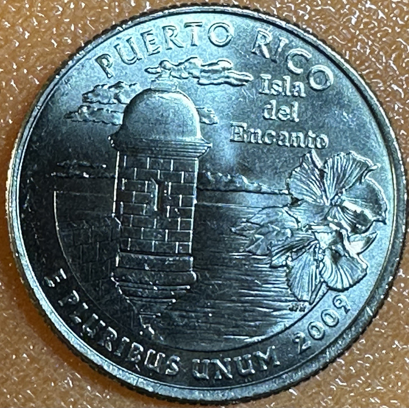 MS 2009-P Puerto Rico Quarter Error, Filled Mint Mark