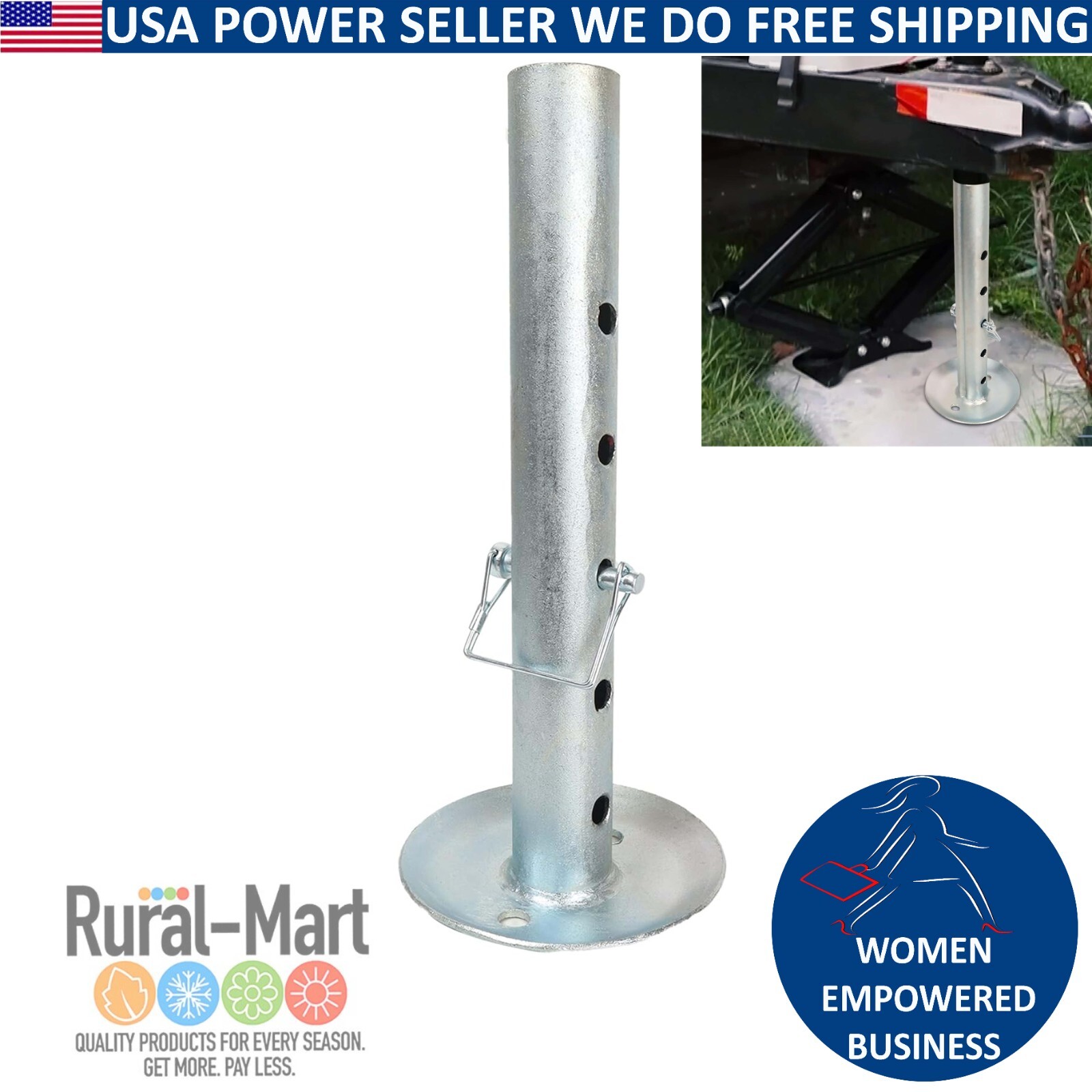 Jack Drop Leg Foot Pad for 2" Standard Trailer Camper Jacks -26026