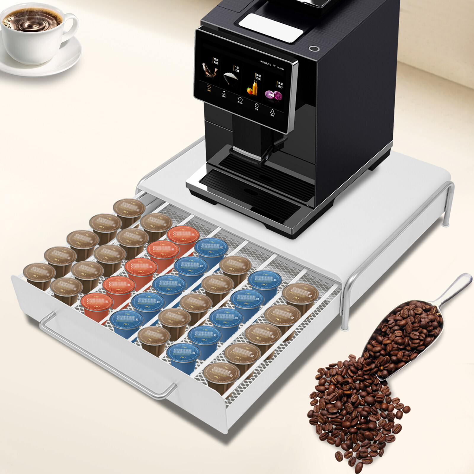 Coffee Capsule Organizer, Coffee Capsule Storage Drawer, Coffee Pod Storage Rack