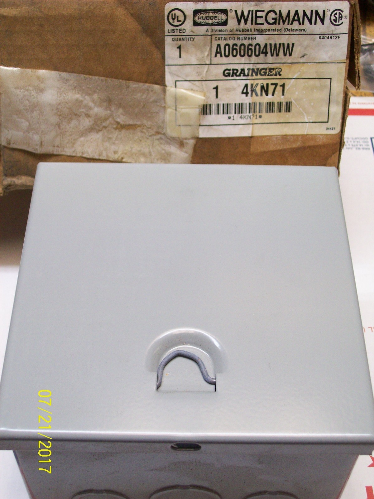 *NEW* HUBBELL / WIEGMANN ELECTRICAL ENCLOSURE BOX , A060604WW