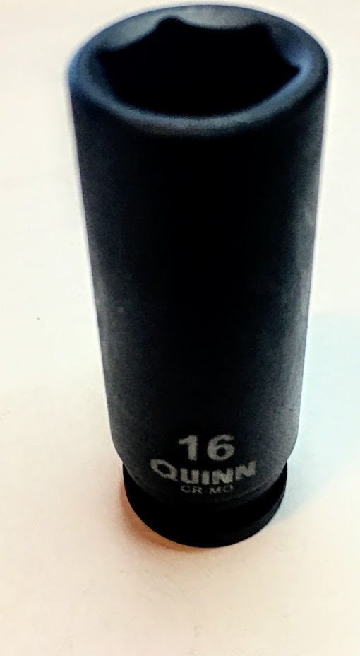Quinn 16 mm x 3/8"  Dr Standard Deep Impact Socket 6 Point Free USA Shipping
