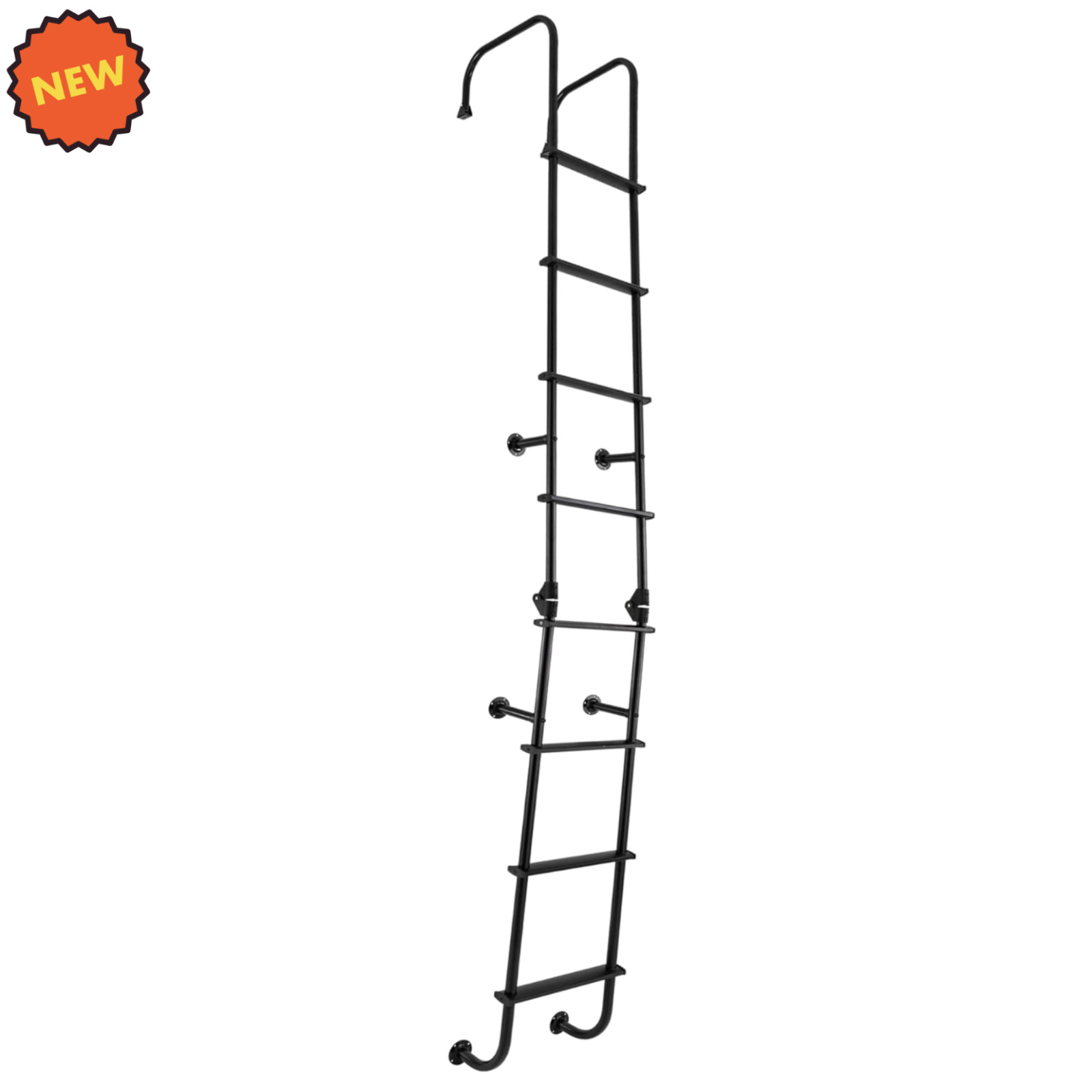 Exterior RV Ladder 7.8FT Travel Trailer Aluminum Black Camper Universal Ladder