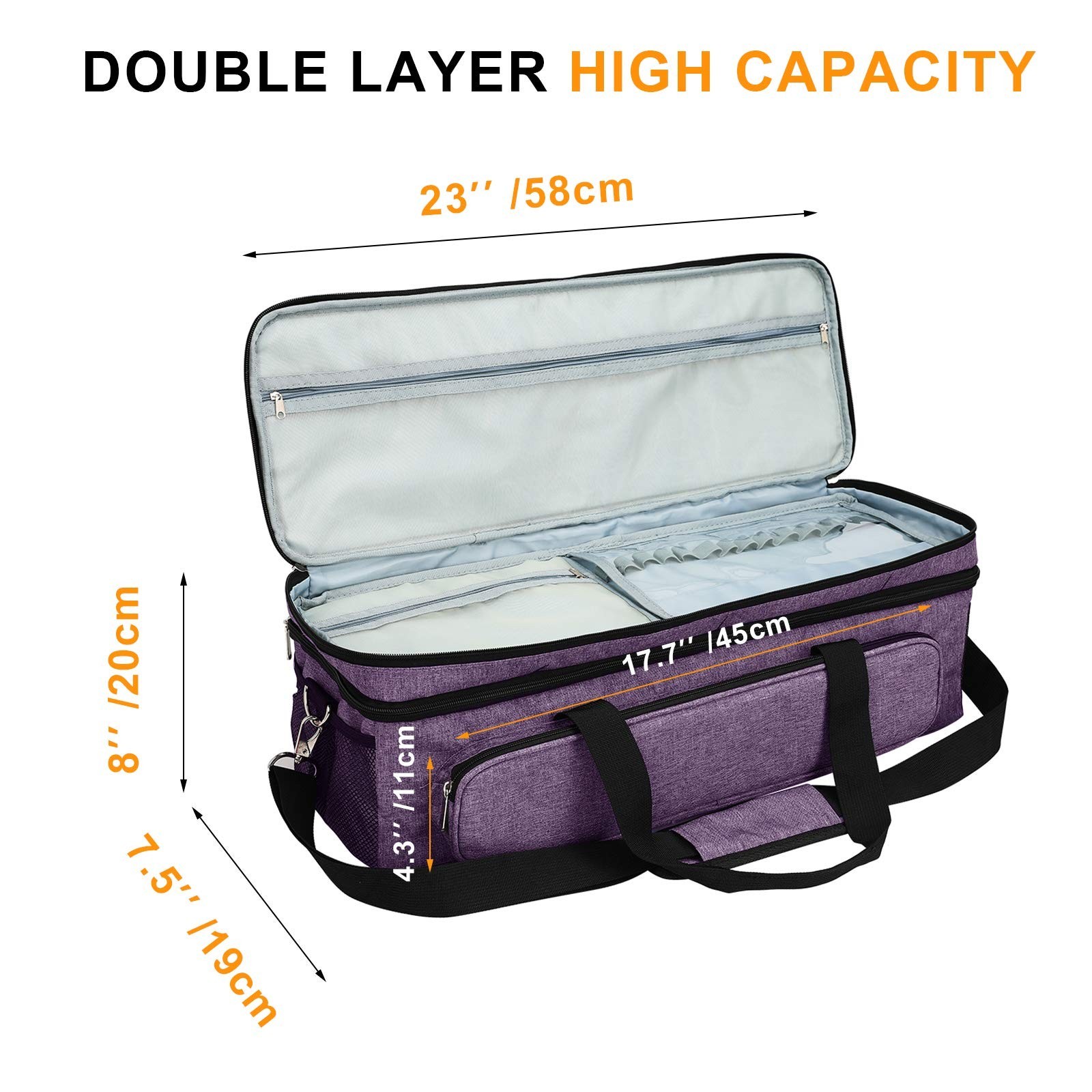 Luxiv Double-Layer Carrying Case for Cricut Explore/Air/Maker - Portable 2 La...