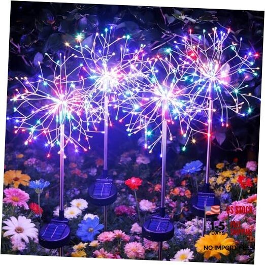 Solar Garden Lights Outdoor Yard Decorations 150Leds 4 Pack Multicolored