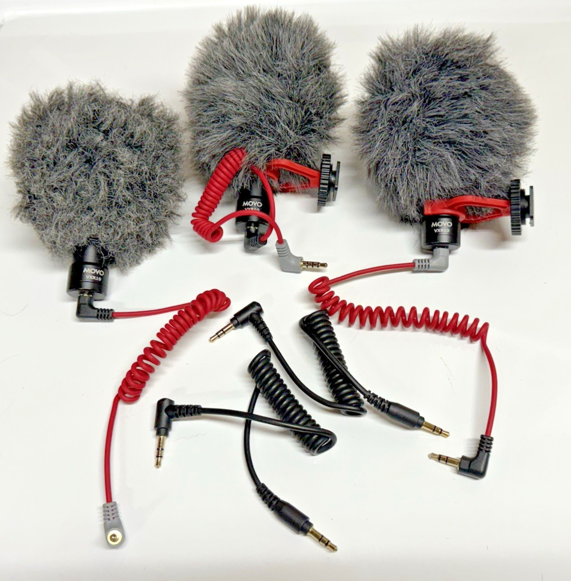 (3) Movo VXR10 Universal Cardioid Condenser Video Microphones with Shock Mounts