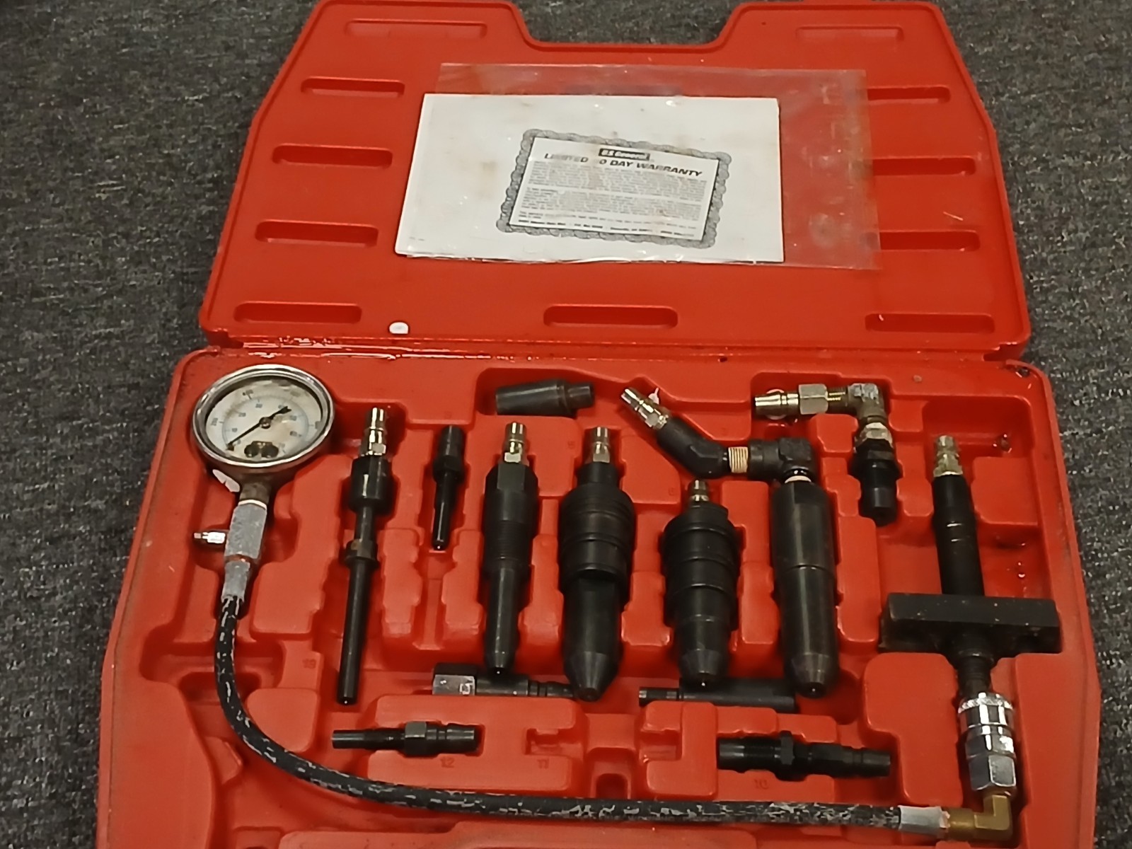 Engine Compression Tester Set Mod 46800 with Case By Harbour Freight