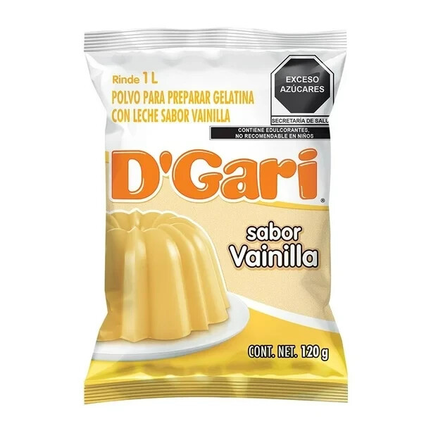 D'Gari~Water Gelatin Powder Vanilla flavor~Gelatina Mexicana~Get 10/120g
