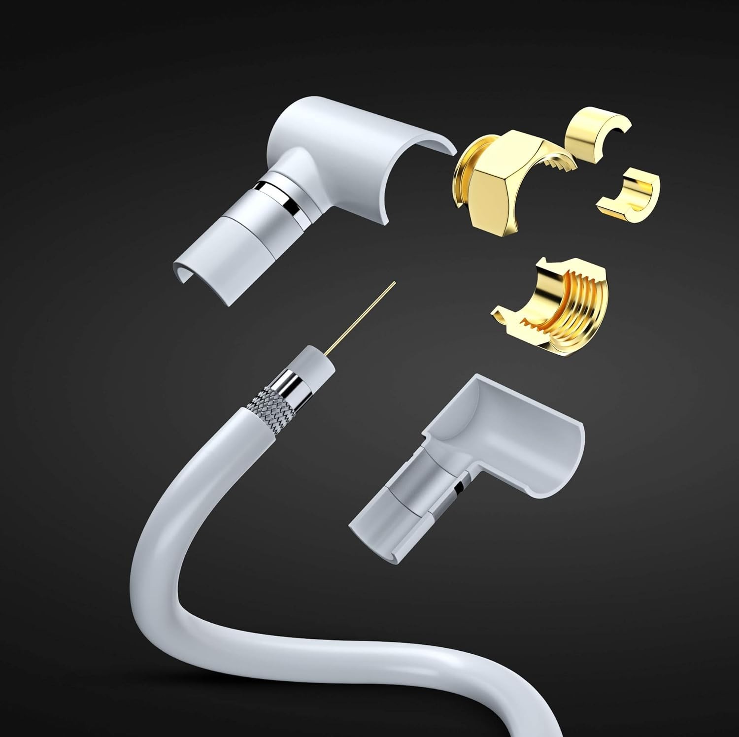 RG6 Coaxial Cable 25ft with 90-Degree Angled Connector - Ultimate Flexibility