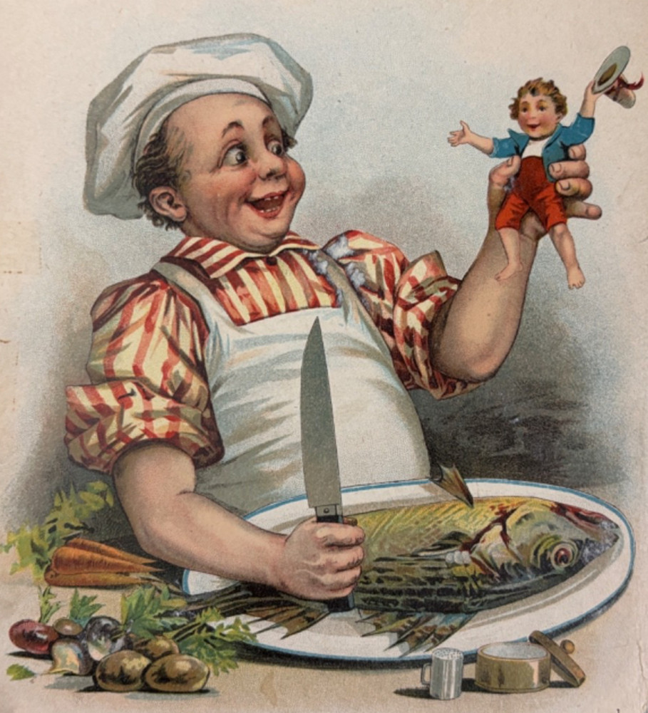Vintage TOM THUMB Illustration from The Blue Fairy Book. Page size 7.5"x9.5"