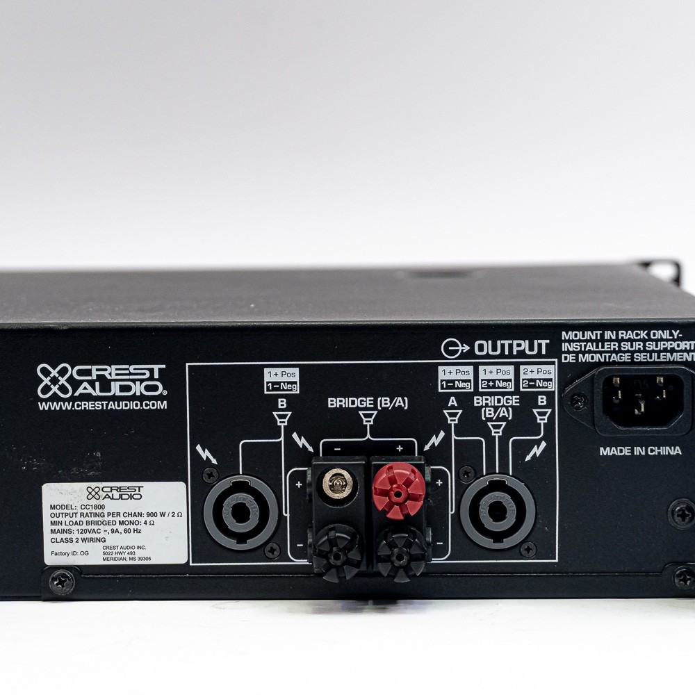 Crest Audio CC 1800 2 Channel Power Amplifier (2RU)