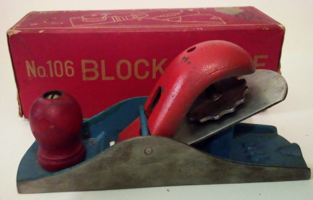 VTG PREMIER BLOCK WOOD PLANE CARPENTRY TOOL NO 106 110 W/BOX MADE IN JAPAN at