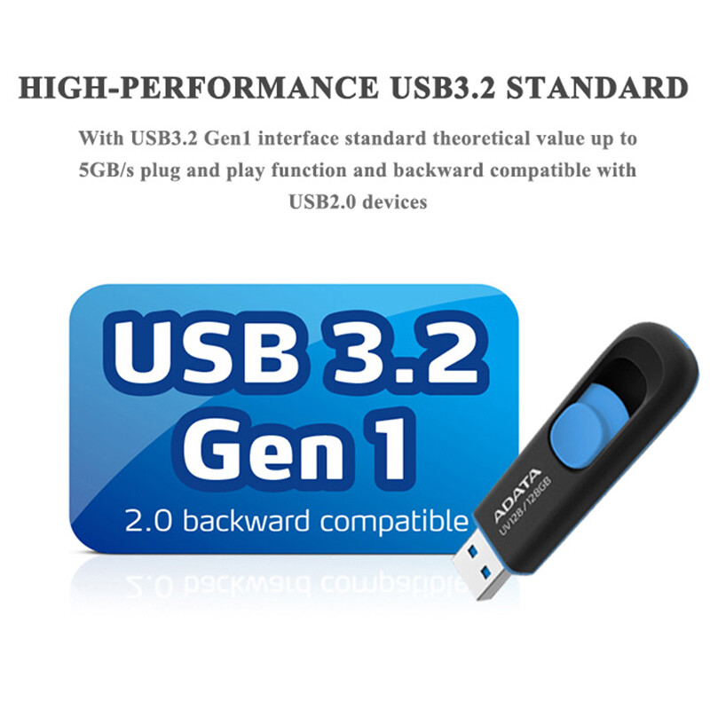 ADATA UV128 128G UDisk USB3.2 Gen1 Flash Drive Memory Thumb Stick Storage Device