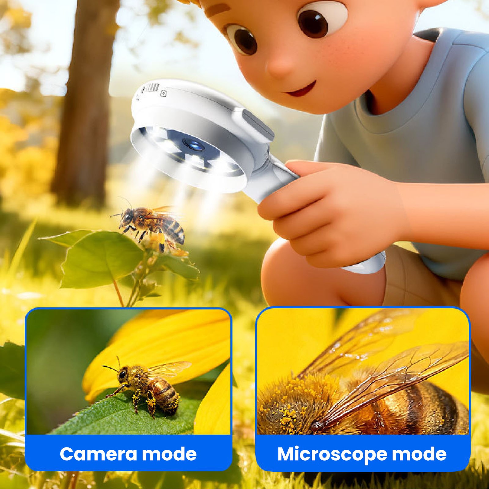 Kids Microscope 2.0in HD Screen Digital Handheld Camera 1000X Magnification ZOBD