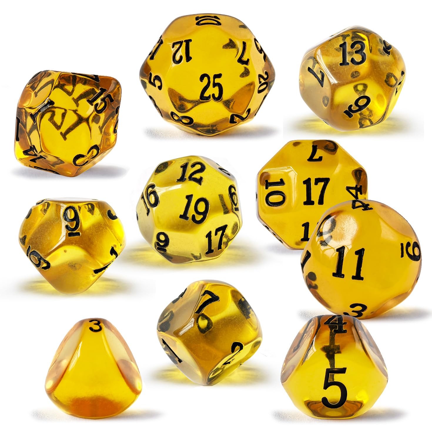 10 Pieces Odd Numbered Polyhedral Dice Set D3-D25 D3 D5 D7 D9 D11 D13 D15 D17