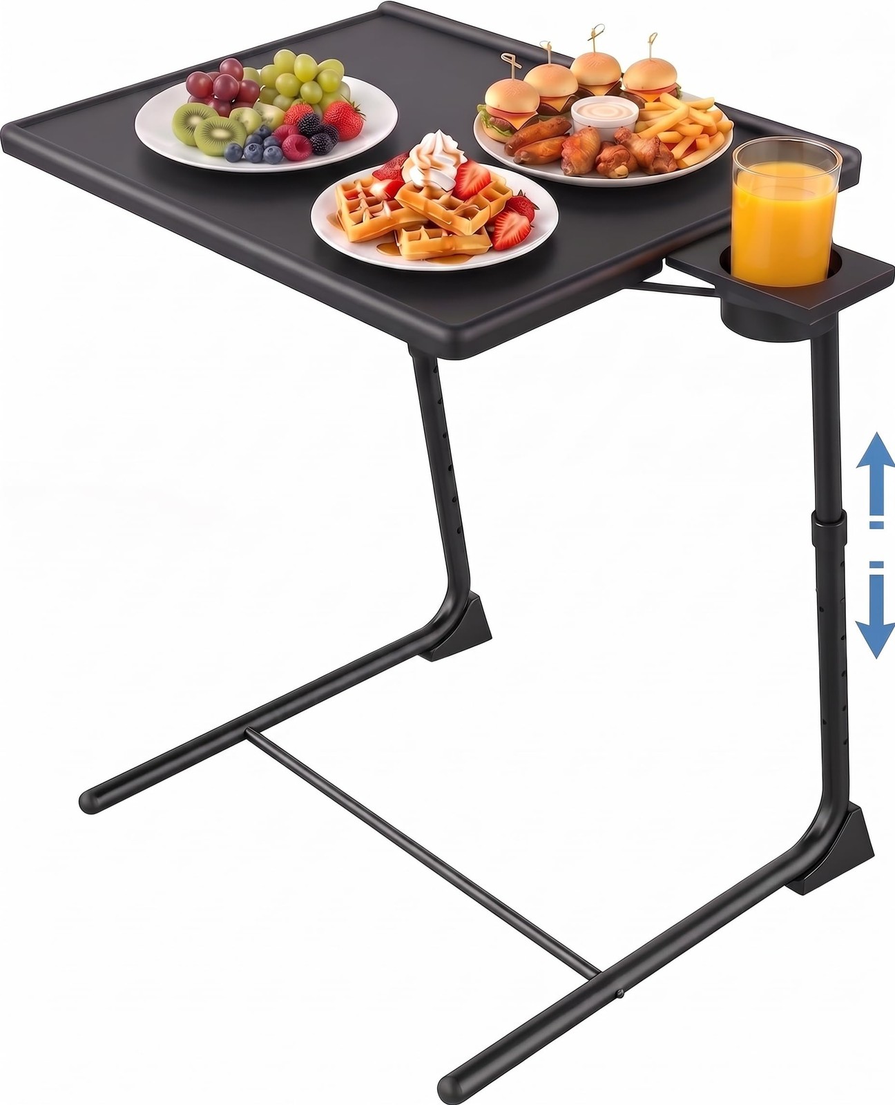 HUANUO Adjustable TV Tray Table - Dinner on Bed & Sofa, 1pcs, Black