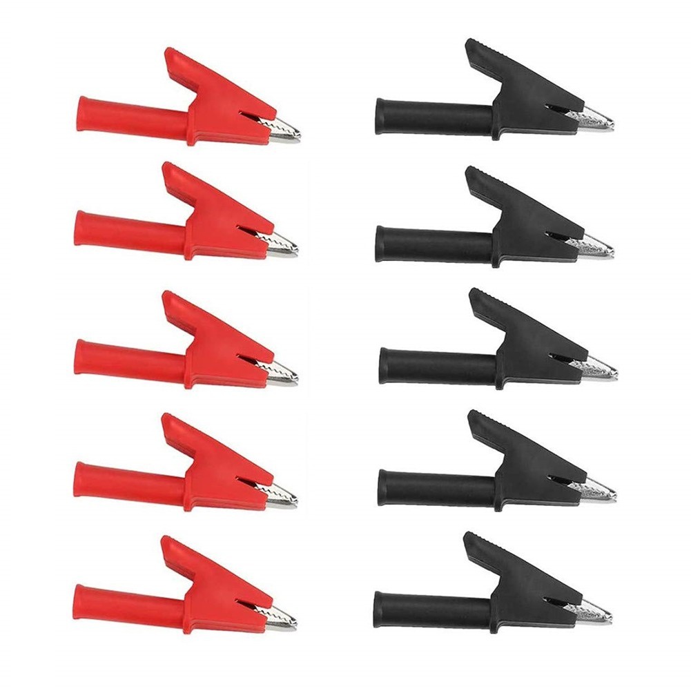 10PCS Fully Insulated Crocodile Clips for Electrical Testing and Jumpers