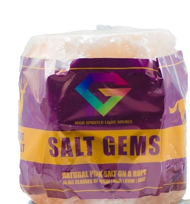 Salt GEMS Himalayan PINK ANIMAL Lick Block ON ROPE 7.5Lb Natural Mineral - NEW
