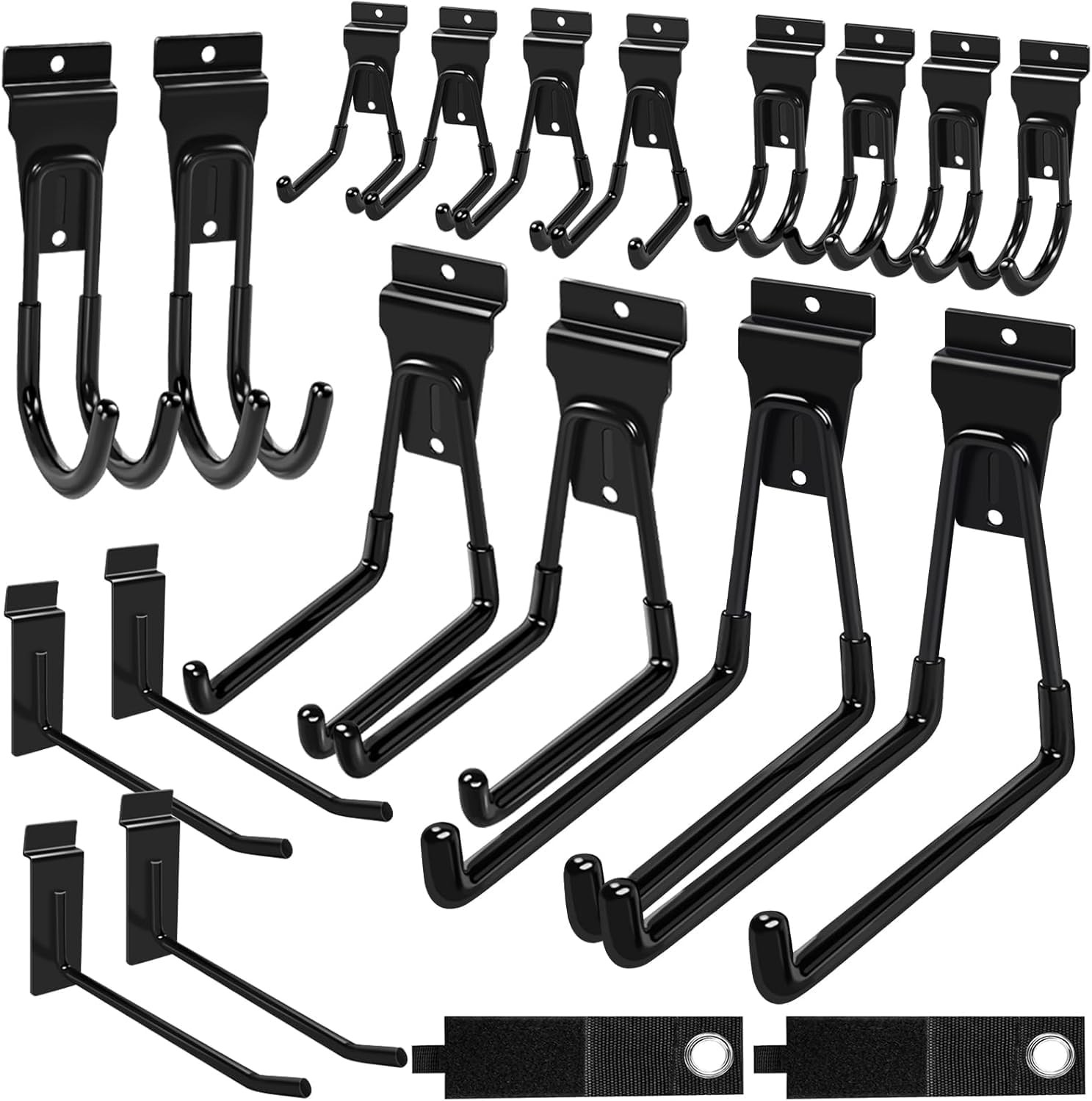 20 Pack Black Slatwall Hooks Heavy Duty Garage Garden Tool Organizer Set