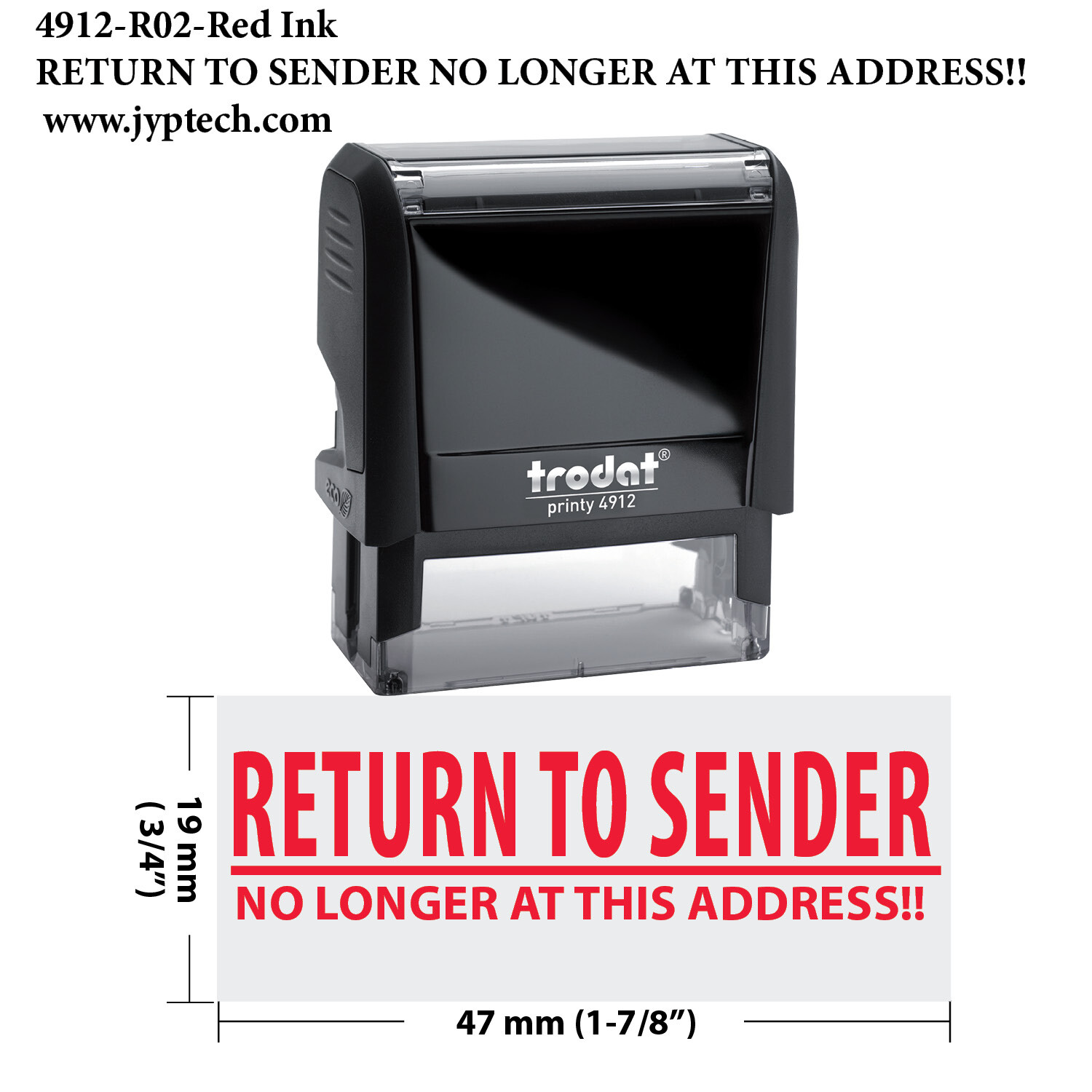 Return to Sender NO Longer at This Address!!-Trodat 4912 Self Inking Stamp