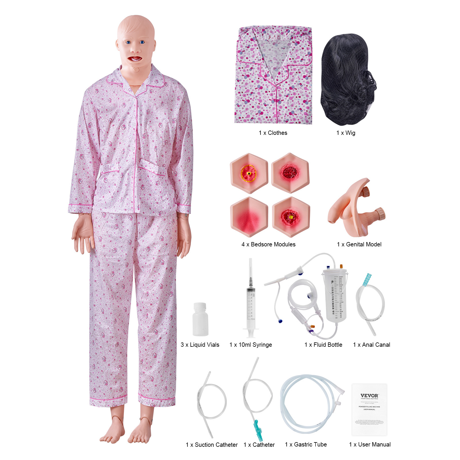 Uimoso Male/Female Manikin Model Anatomical Nursing Training Patient Care Teach