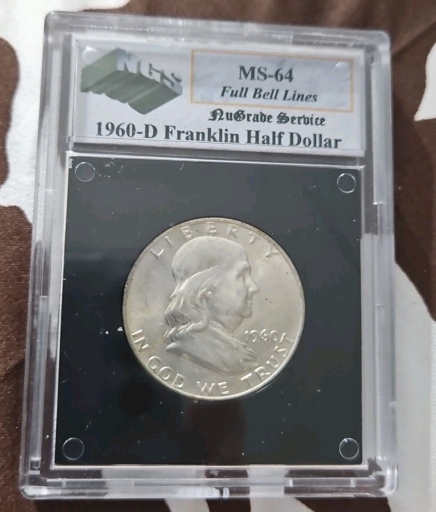 1960 D- NGS MS64FBL FRANKLIN HALF DOLLAR Full Bell Lines FREE SHIPPING