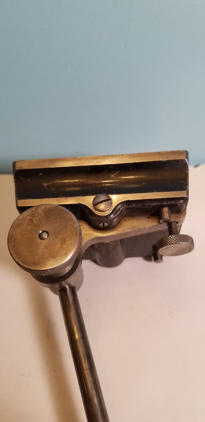 VINTAGE SURFACE DIA L INDICATOR w/t 6" STARRETT SPINDLE