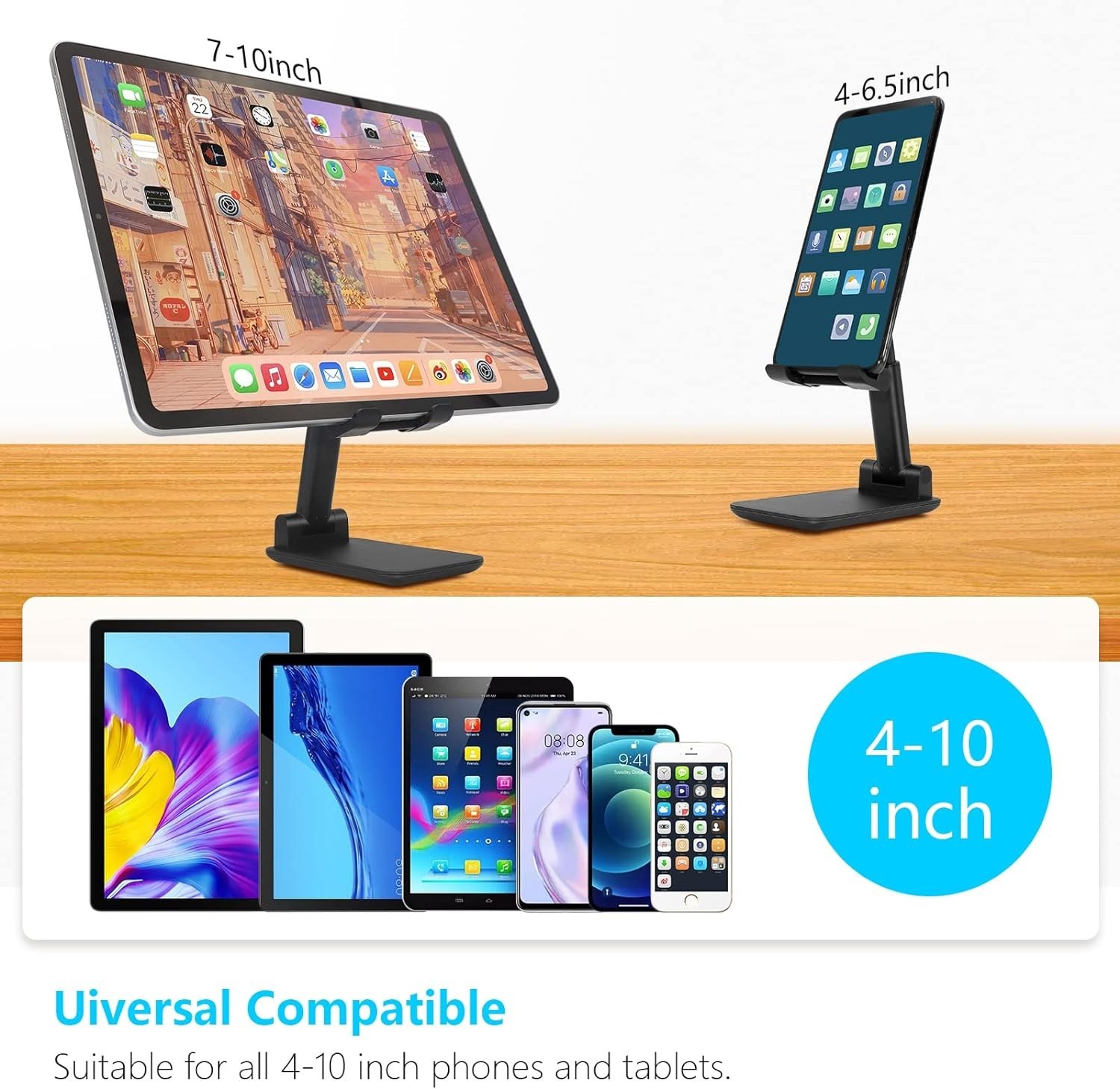 Amazon Basics Multi-Angle Portable Stand for iPad Tablet, E-reader and Black