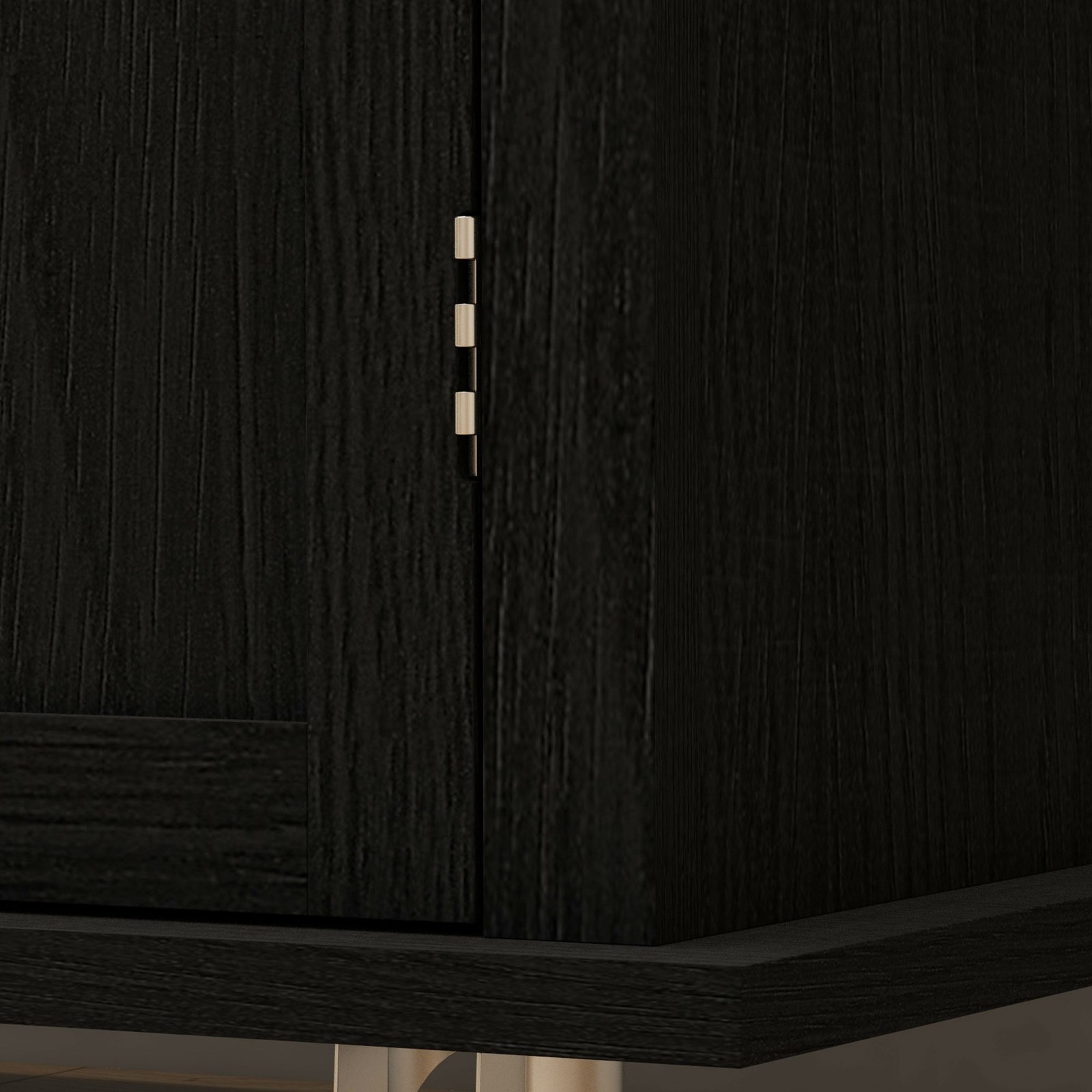 Modern Rolling Kitchen Island Cart with Spice Rack, Distressed Black