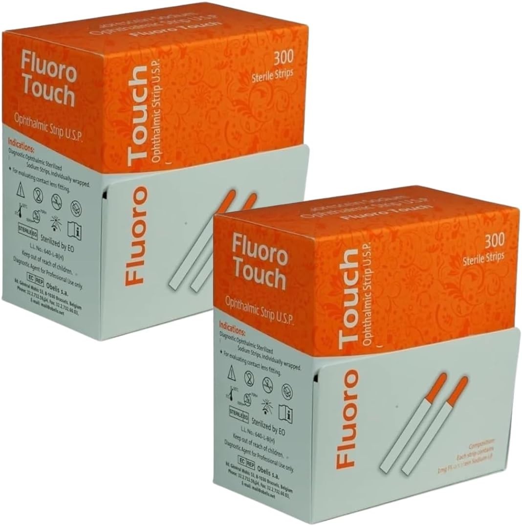 600 Ophthalmic Fluorescein Strips Twin Pack (2x300 Boxes) Diagnostic Eye Stain