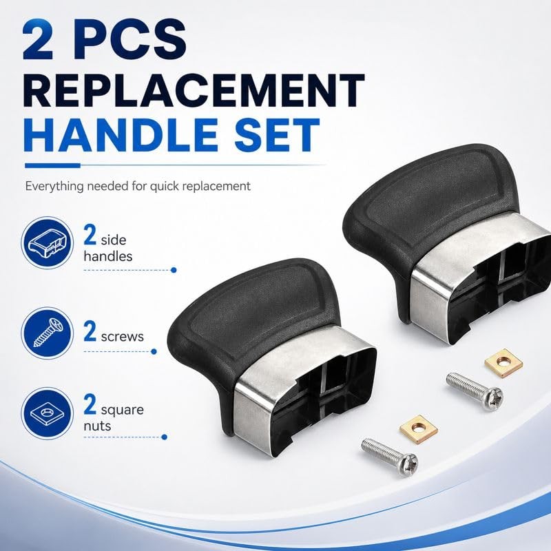 Replacement Handles for Single-Hole Pots and Pans - 2 Pack Black
