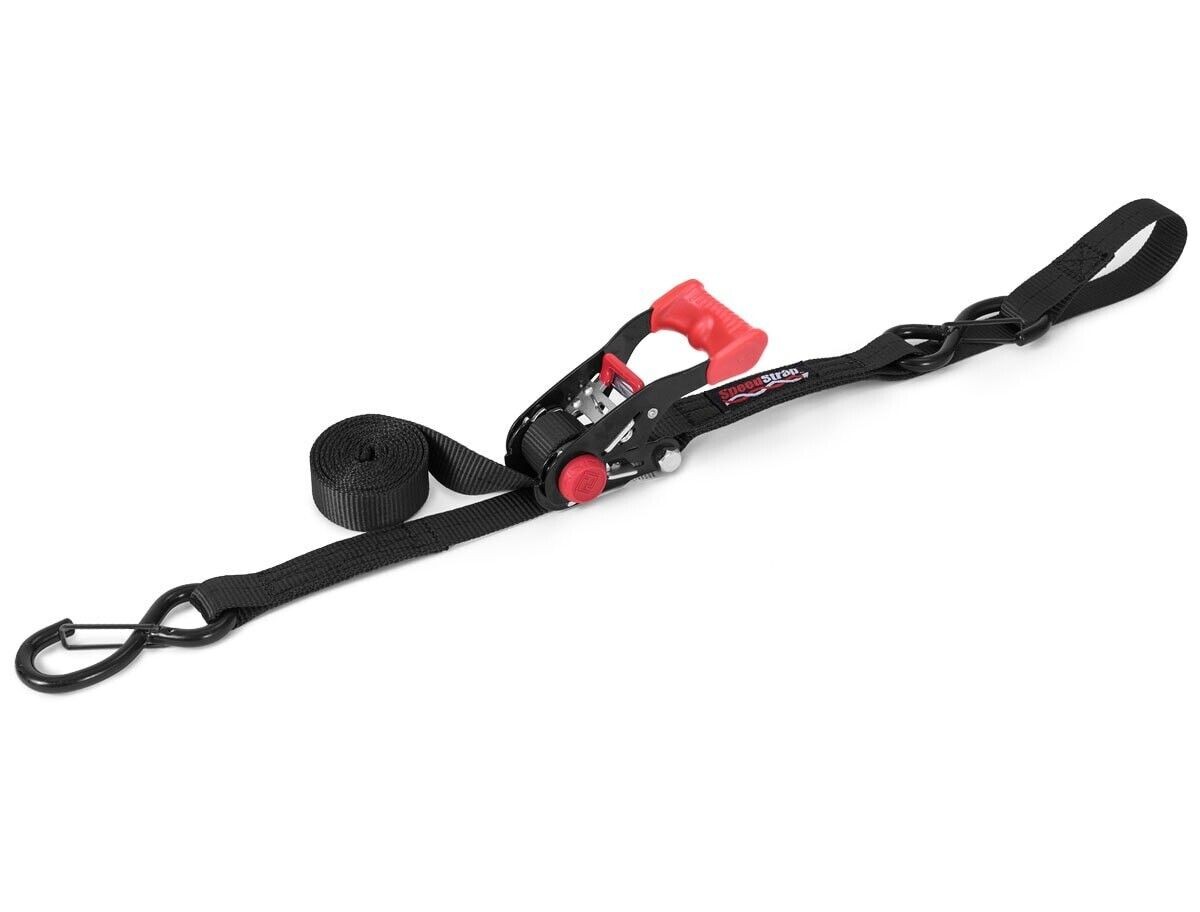 Single 1" Black Ratchet Tie Down Snap S Hook & Soft Tie 6 ft SpeedStrap 11701-US