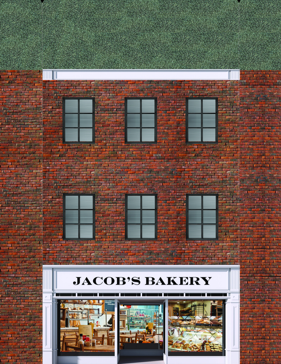 10 Strorefront Flat Buildings for Backgrounds for O Scale Train Layout