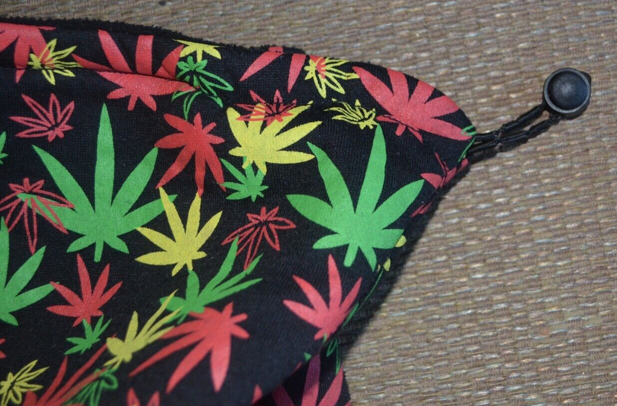 Mukluks Boot Slippers Multicolor Marijuana Leaf Pattern Cotton Blend Sz M Lined