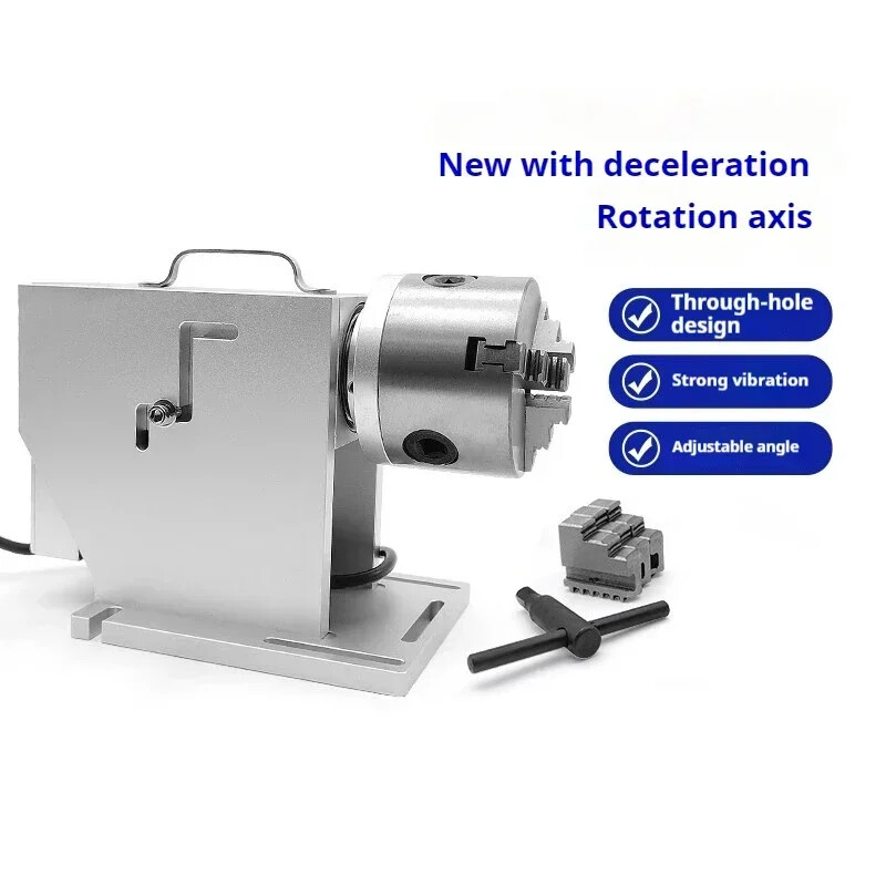 Through-hole rotary jig marking machine with speed reduction rotary axis