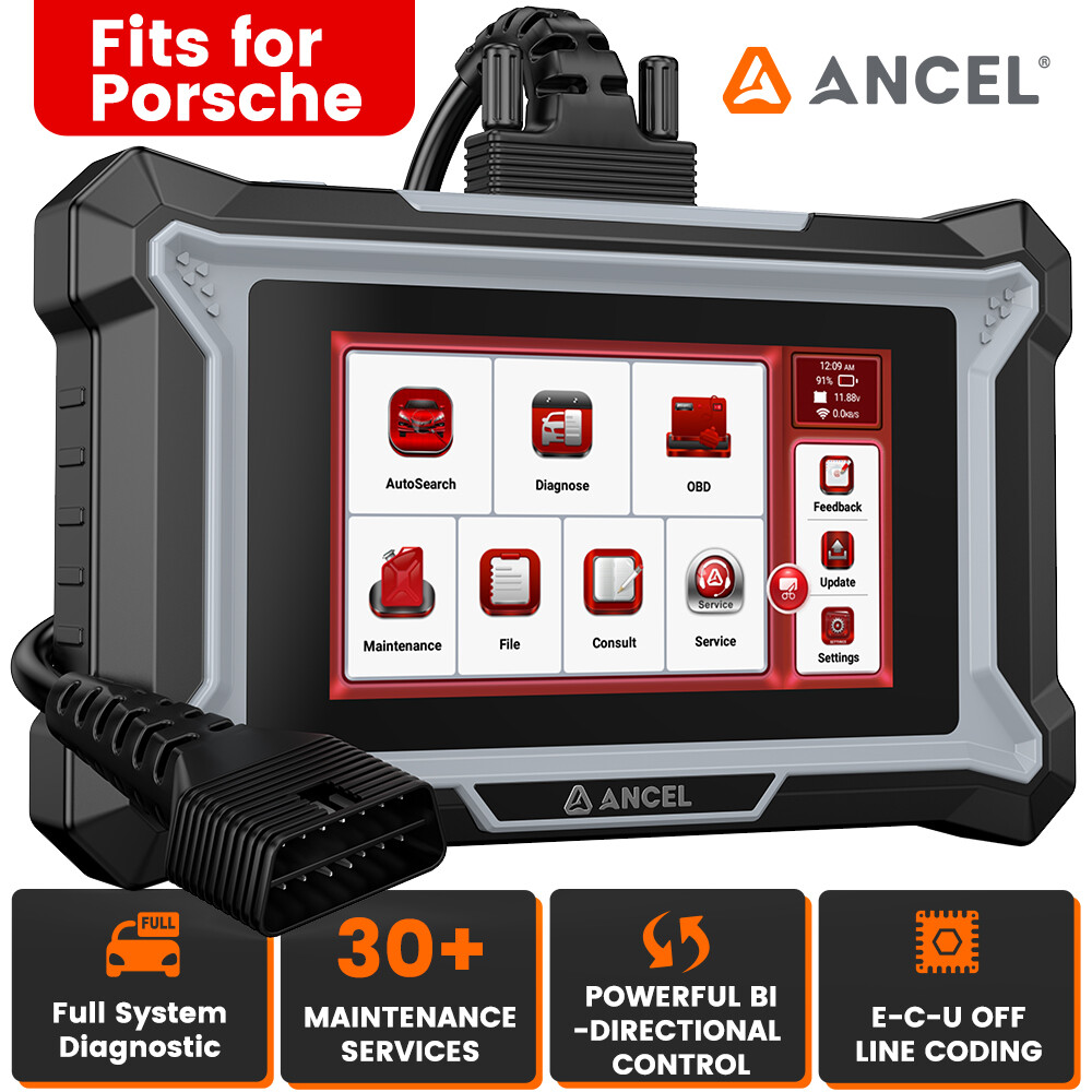 ANCEL DS160 Scan Tool fits for Porsche Full System Bidirectional OBD2 Scanner