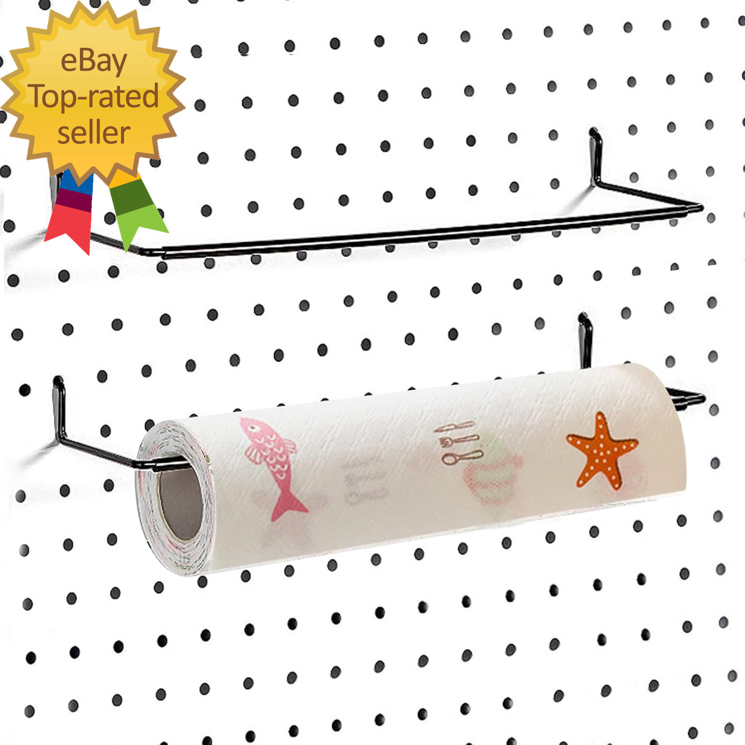 2 Pack Pegboard Towel Holder Pegboard Hooks for Paper Towels Kitchen Towels