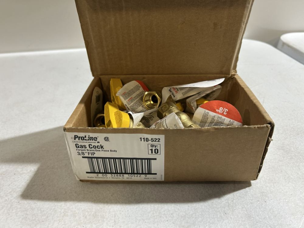 Mueller 110-522 Gas Valve 3/8" FIP Forged Brass (lot of 10)