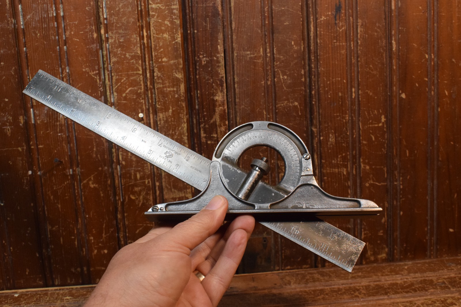 STARRETT PROTRACTOR HEAD REVERSABLE SQUARE LEVEL No. 4 HAND TOOL CLEANED REPAIR