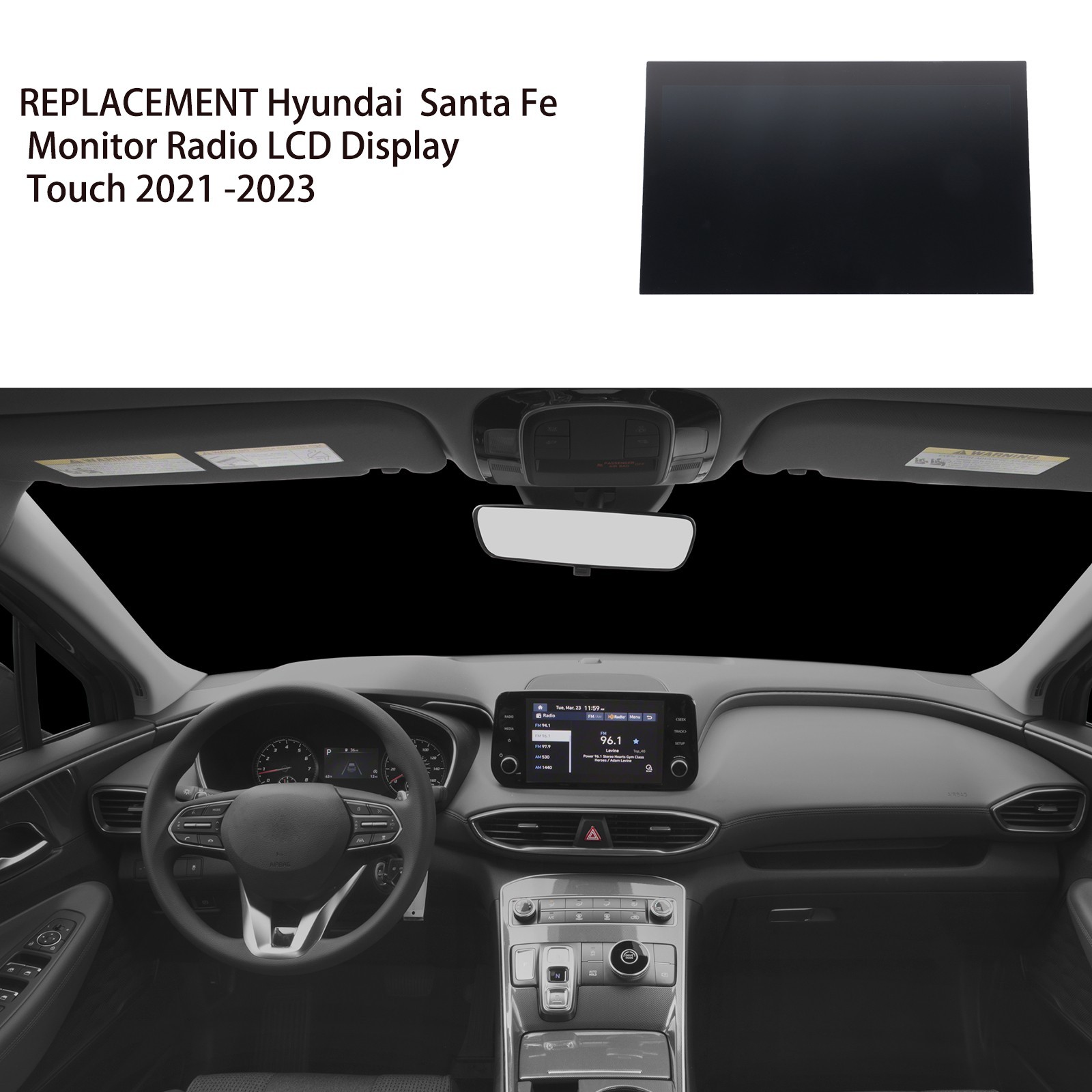 LCD Display Touch Replacement for 2021 -2023 Hyundai Santa Fe navigator Radio