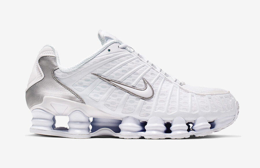 Nike Shox TL Total White Metallic Silver AV3595-100 Men's