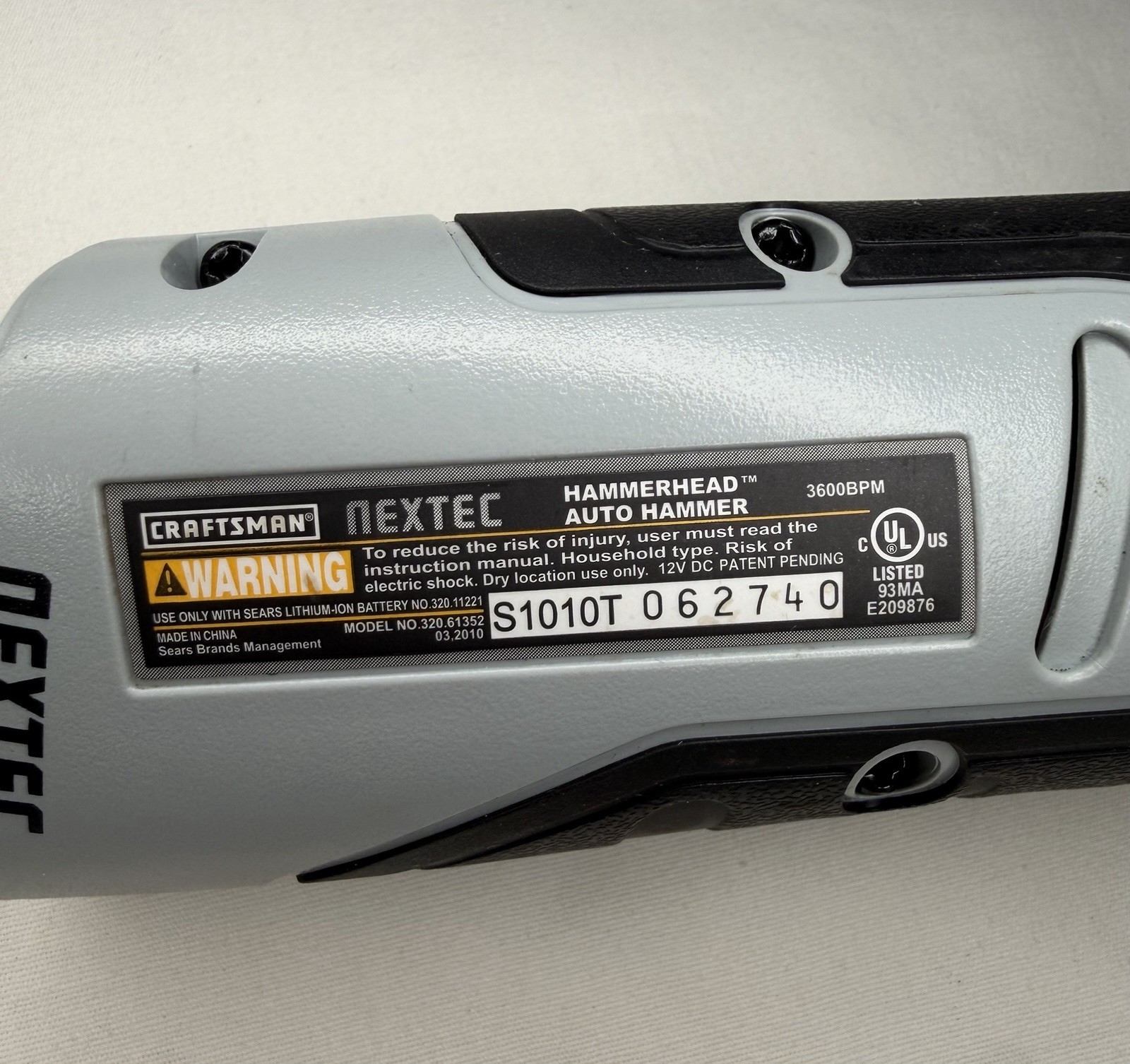 Craftsman Nextec Hammerhead Auto Hammer 12v Complete Kit Model 320.61352