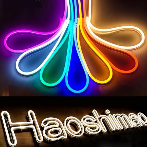 2835 Neon Sign LED Strip Waterproof Flexible Tube Lights + 12V US Power Full Kit
