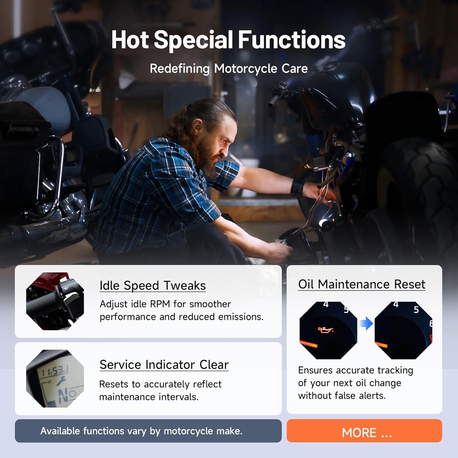 TOPDON Topscan MOTO Motorcycle Bluetooth Code Reader OBD2 Scanner Diagnostic